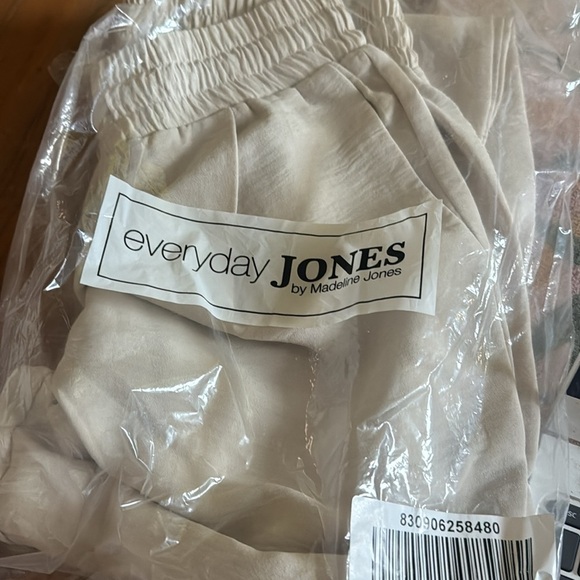 Everyday Jones Madeline Jones Drapey Texture Pants Pull On Flax Cream XS - Picture 2 of 3